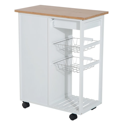 Winston Porter Etheridge Wood Kitchen Cart & Reviews Wayfair